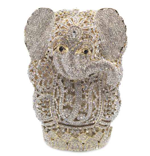 Handmade Elephant Shaped Diamond Clutch Chain Bag
