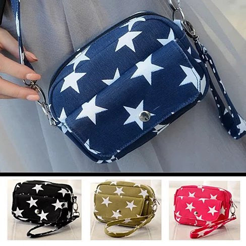 Multi Starrer Movie Night Wristlet And Cross Body Bag