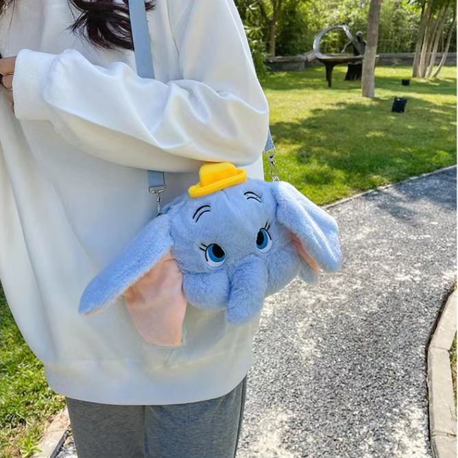 Cute Dumbo Plush Handbag - Blue Elephant Crossbody Bag