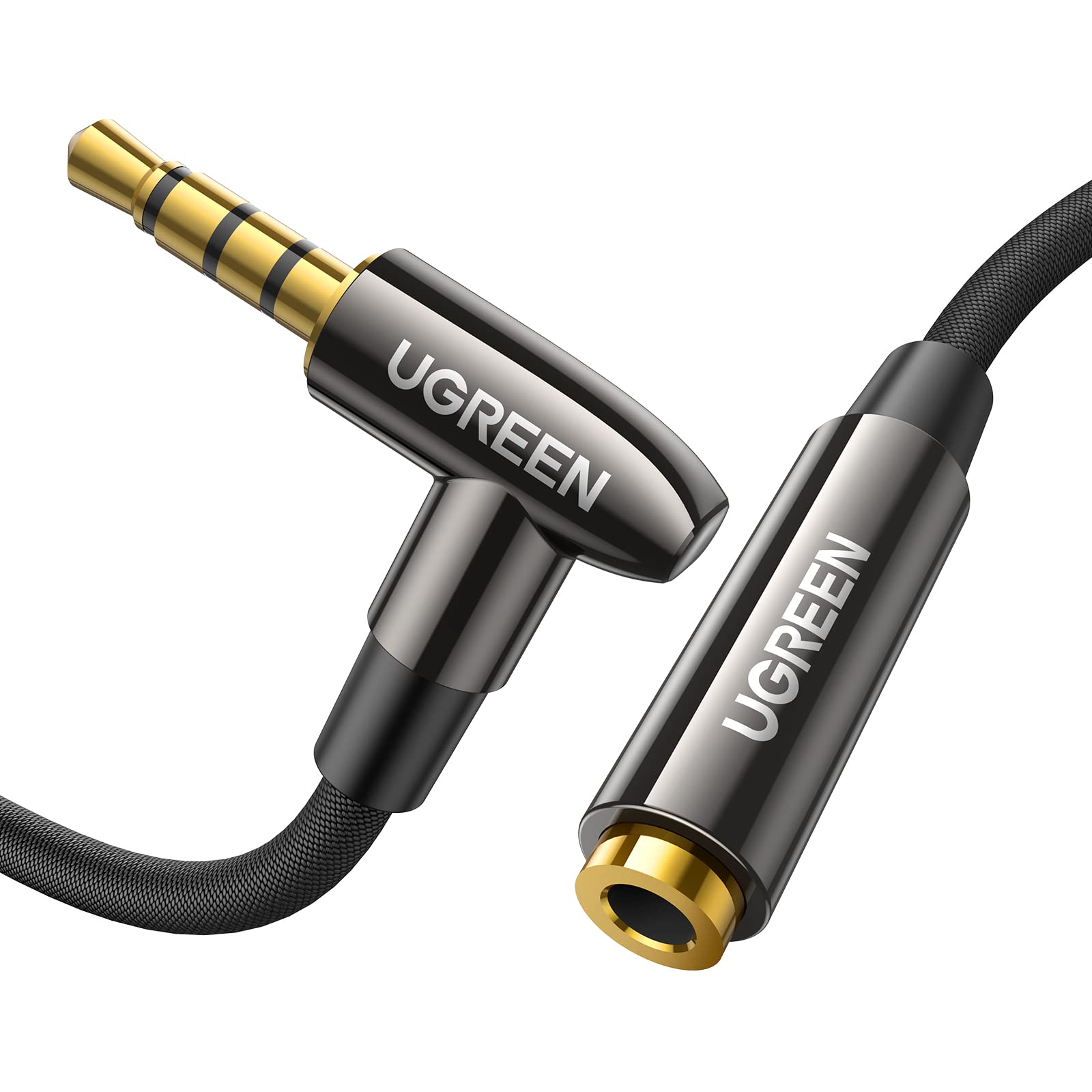 UGREEN 3.5mm Audio Extension Cable Adapter Male to Female 4 Pole Aux Audio Mic TRRS Extension Cable Stereo Jack Cord for Phone Gaming Headphone Speaker Tablet PC MP3 Player 10FT
