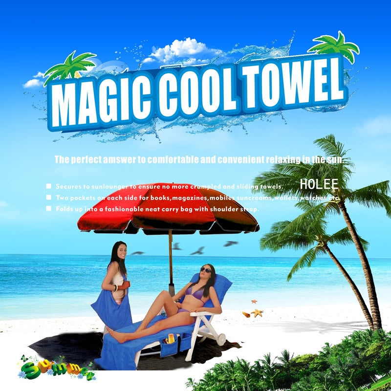 Beach Chair Cover and Towel Mat for Lounge Chairs