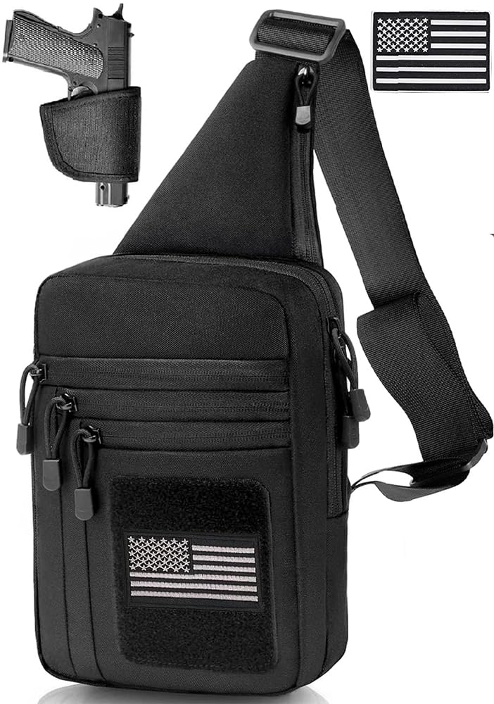 Xromes Tactical Sling Bag Tactical Gun Sling Bag EDC Bag Cross Body Sling Backpack for Pistol Chest Shoulder Bag for Handgun